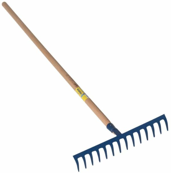 RÂTEAU FORGÉ 14 DENTS COURBES MANCHE BOIS 1,5 M